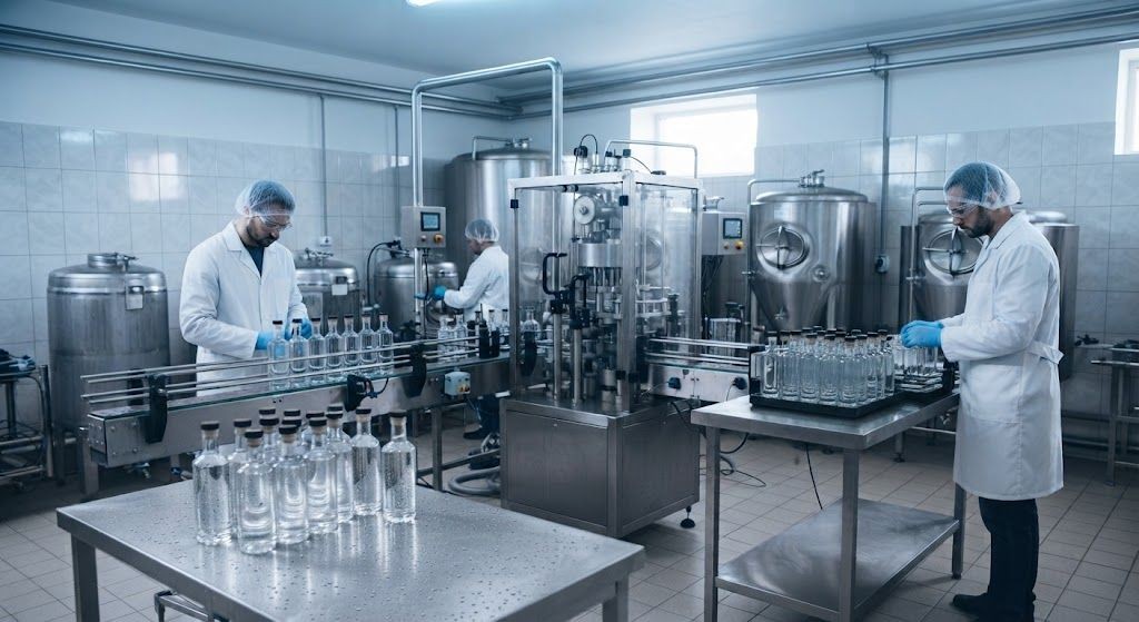 Planta de produção de vodka / vodca Planta de produção de vodka / vodca
